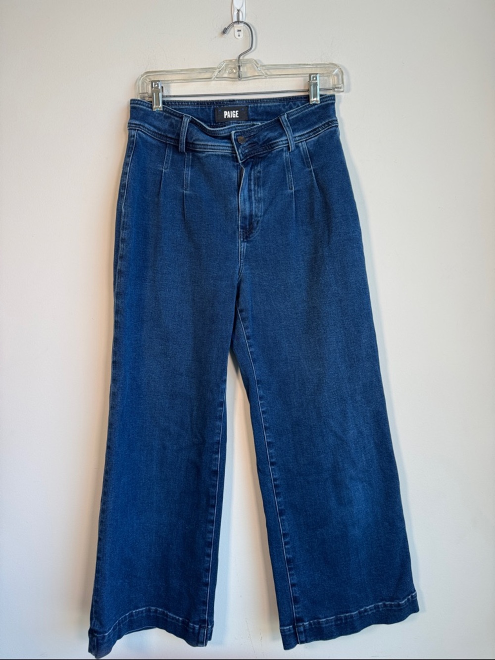 PAIGE Dark Blue Wide Leg Jeans